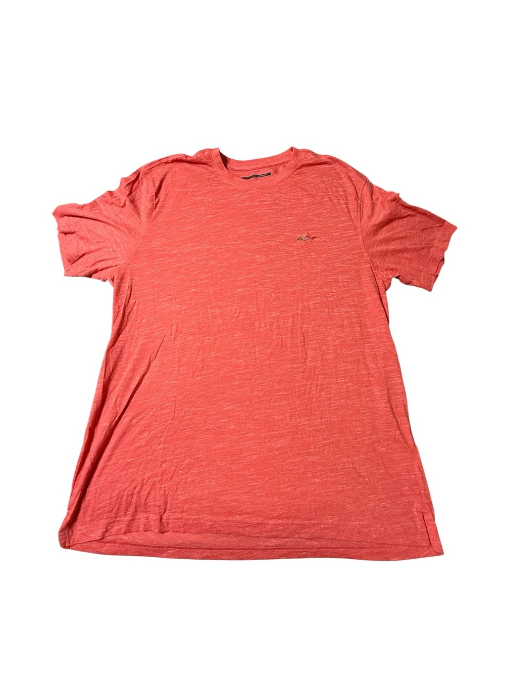 Greg Norman Mens XL Coral Heather Cotton Blend Short Sleeve Shark Logo Tee Shirt
